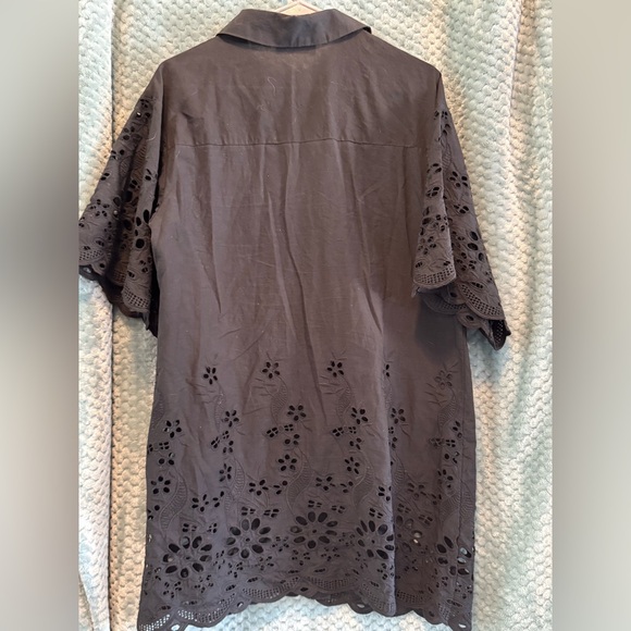 MINKPINK Black Eyelet Short Sleeve Dress - Picture 2 of 4